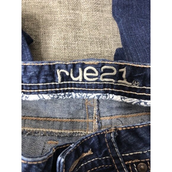 Womens Ju Rue 21 Low Rise Skinny Denim Blue Jeans Size 1/2 - Picture 4 of 6